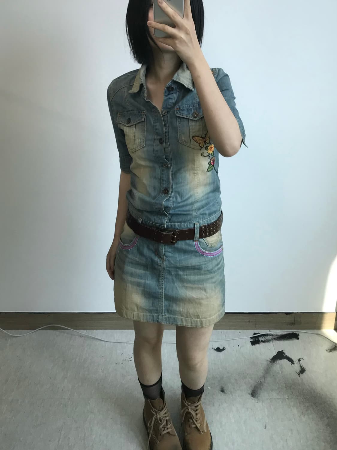 빈티지 레드페퍼 데님 원피스 상품이미지3