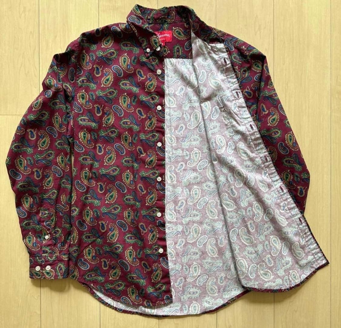 슈프림 페이즐리 셔츠 버건디 M 상품이미지1