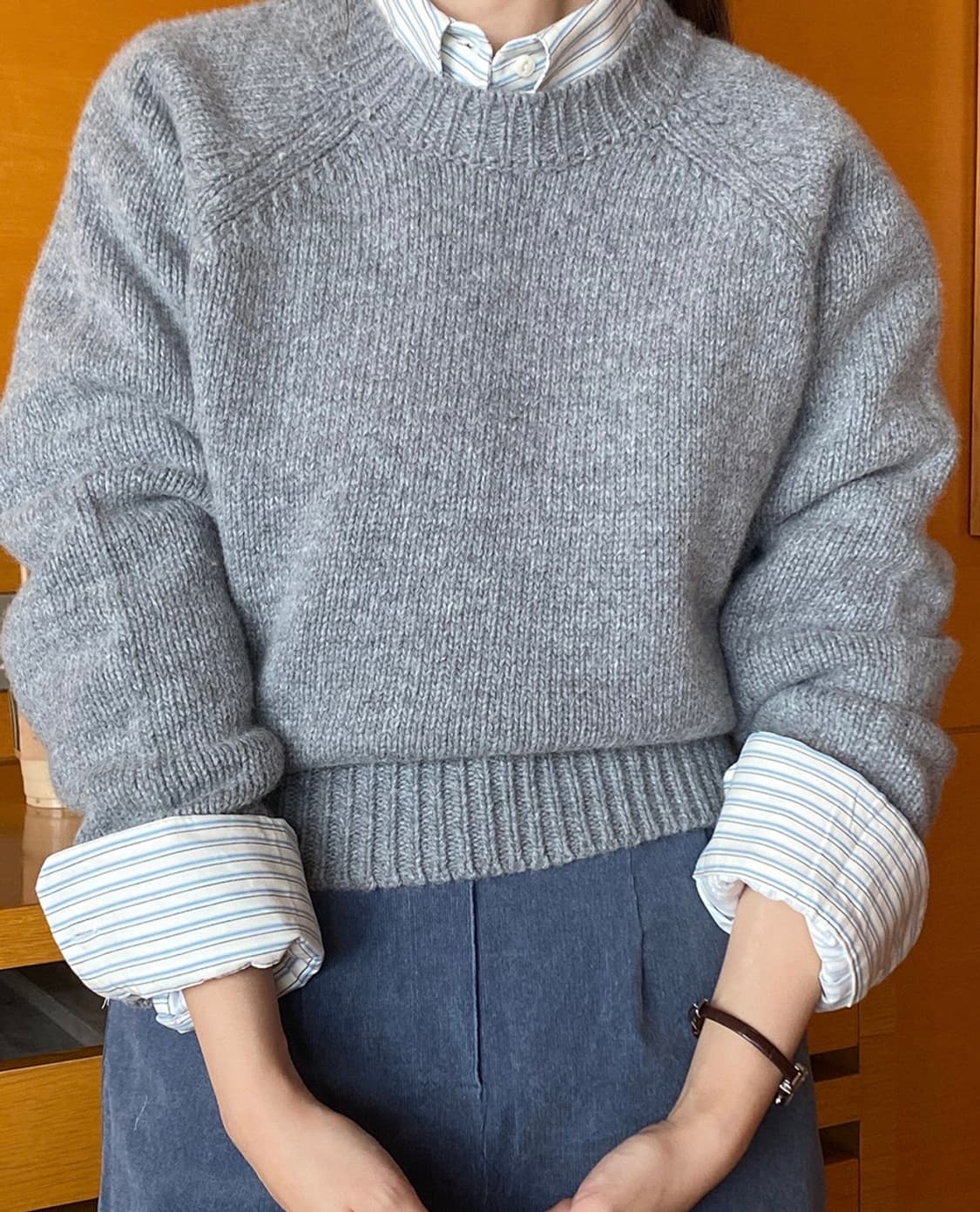 오디너리먼트 베이직 니트(그레이) 상품이미지1