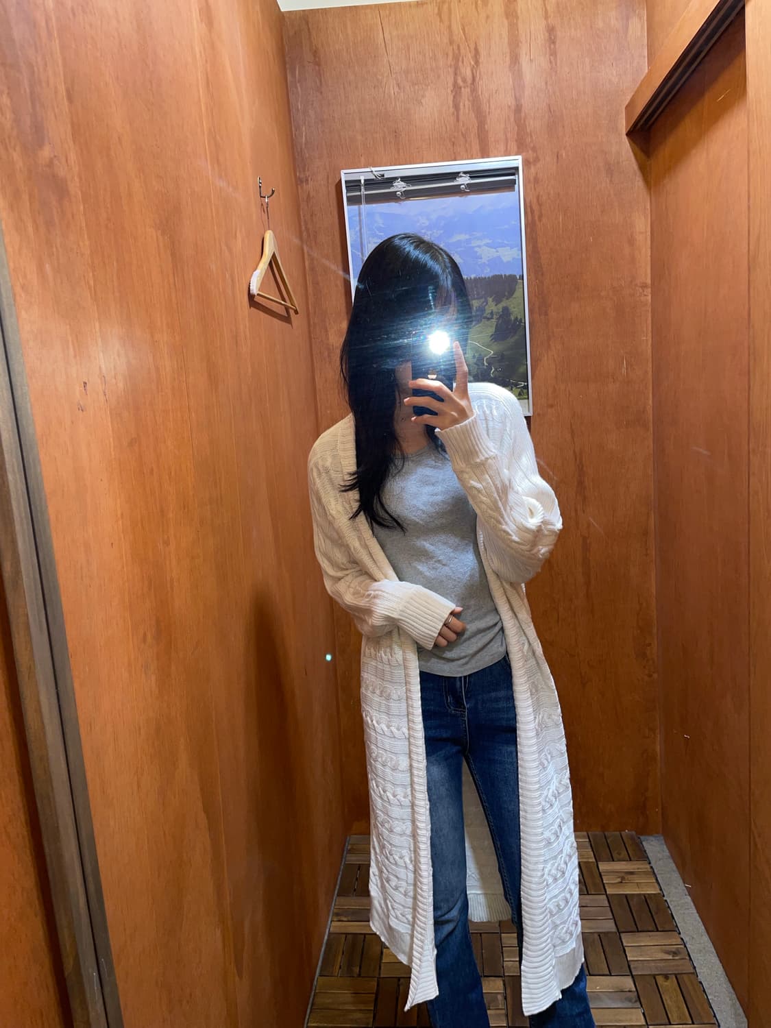 (L) Lauren 로렌 랄프 로렌 케이블 롱 니트 가디건   상품이미지1