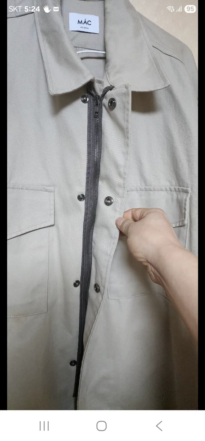 mac 남성 오버핏 셔츠자켓 프리사이즈빅사이즈 새급 상품이미지5
