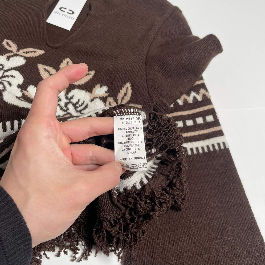 Axara 꽃 프린지 디테일 니트 (france)   상품이미지8