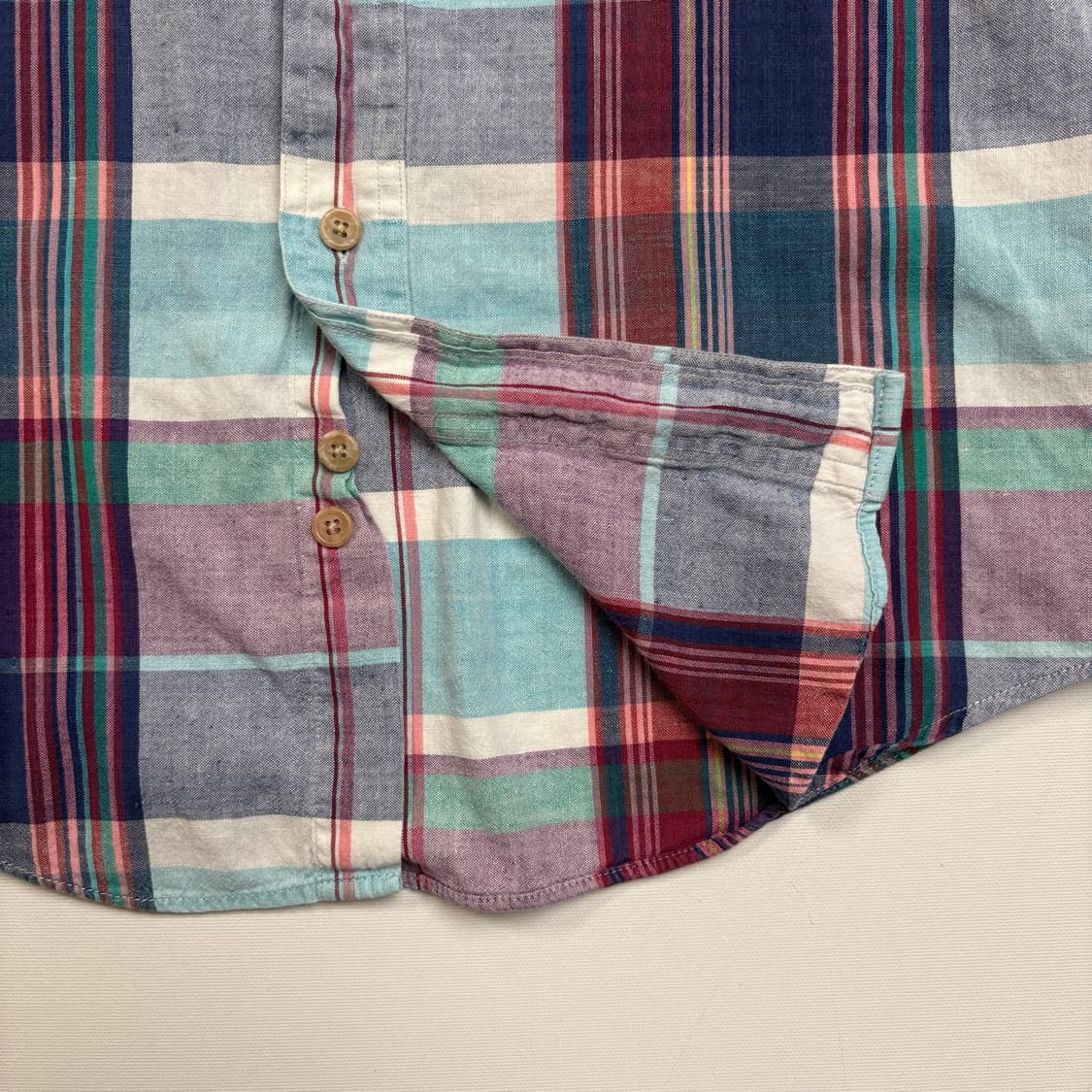 [M] 00s EddieBauer superior Madras shirt 상품이미지5