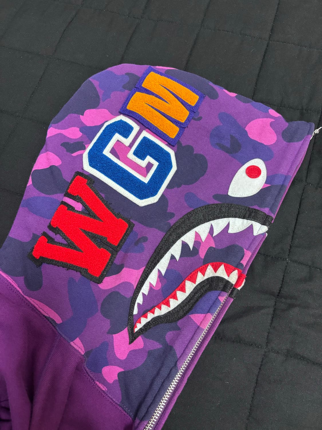 베이프 퍼플 샤크 후드집업 L 상품이미지6