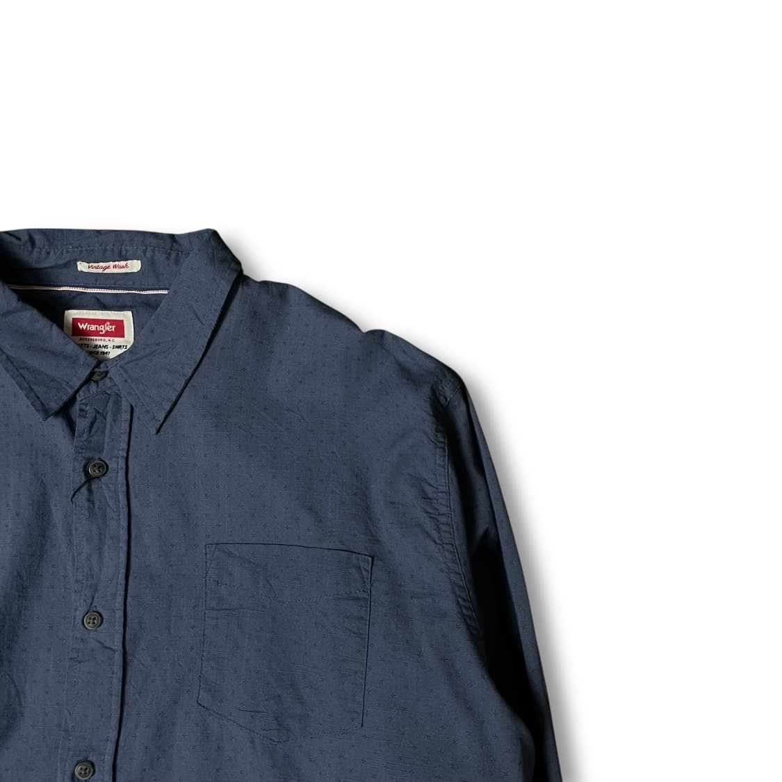 랭글러 애쉬블루 마이크로 패턴 원포켓 긴팔 셔츠 2XL 상품이미지2