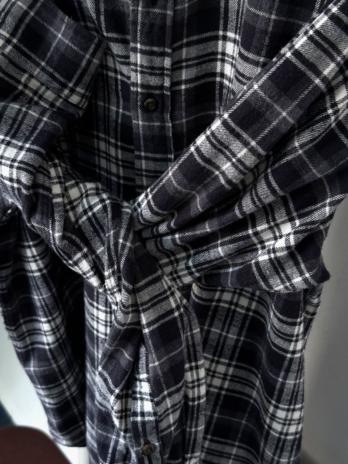 Brushed cotton nel check shirt 상품이미지2