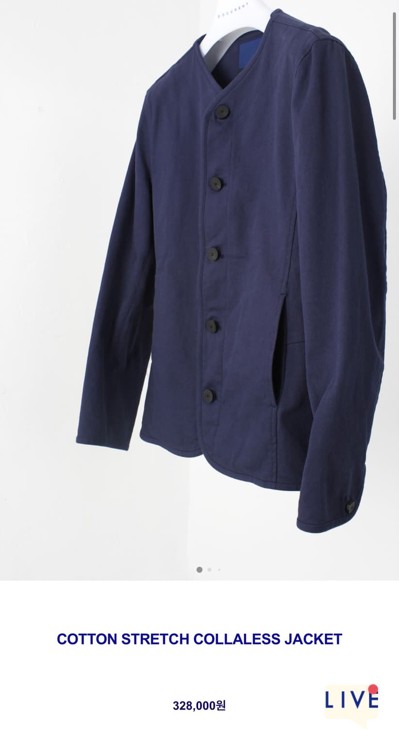 Document 코튼 스트레치 칼라리스 자켓 L 상품이미지5
