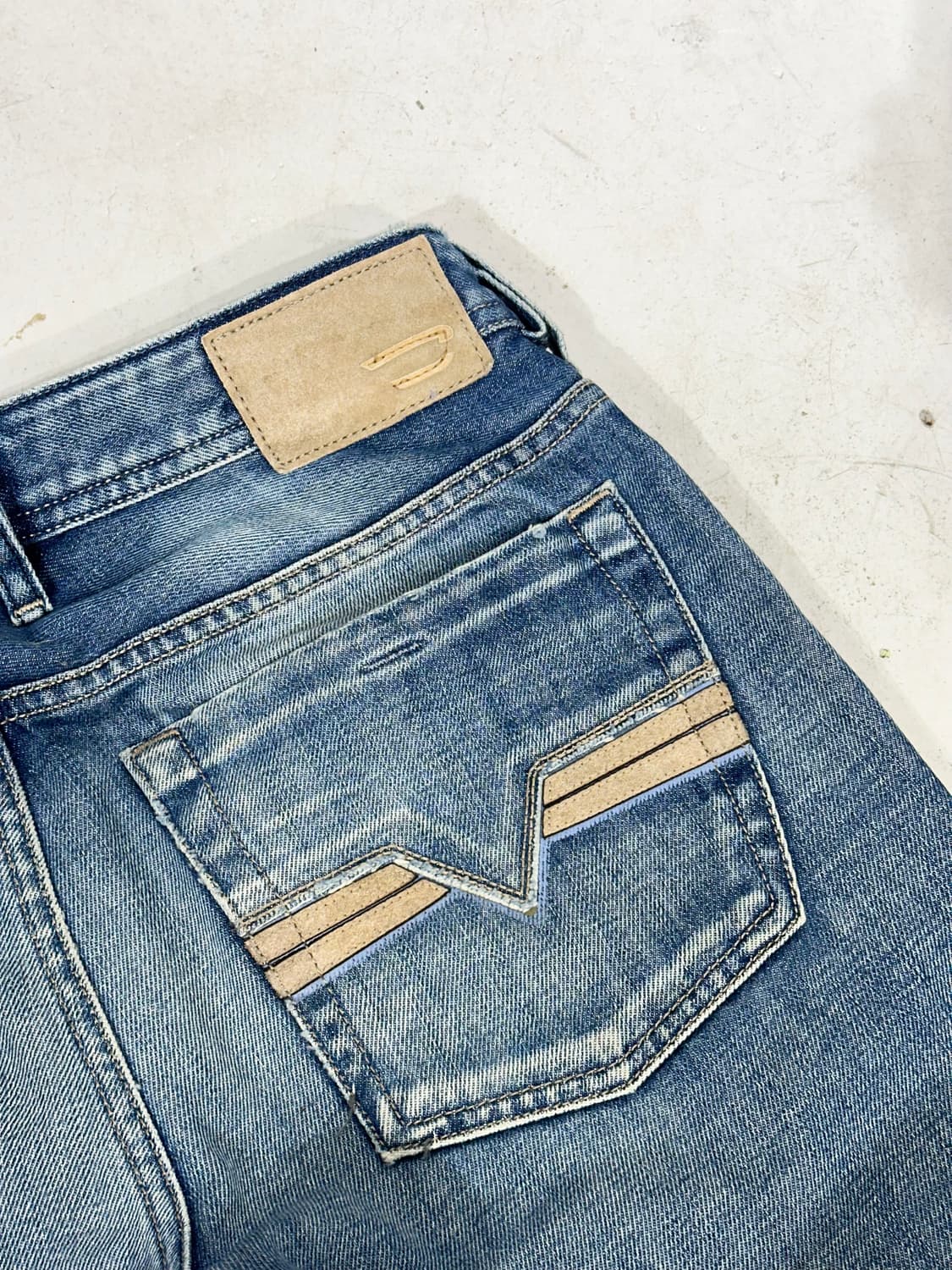 디젤 zatiny 투톤 아플리케 중청 데님 팬츠 청바지 29 상품이미지6