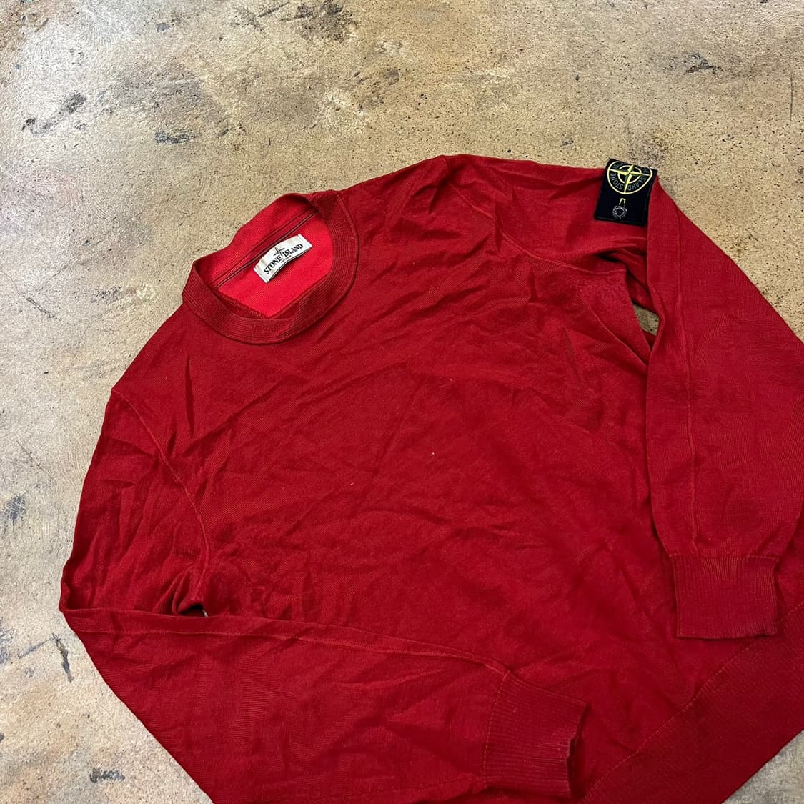 [정품/L] 스톤아일랜드 레드 니트 긴팔 b16 상품이미지1