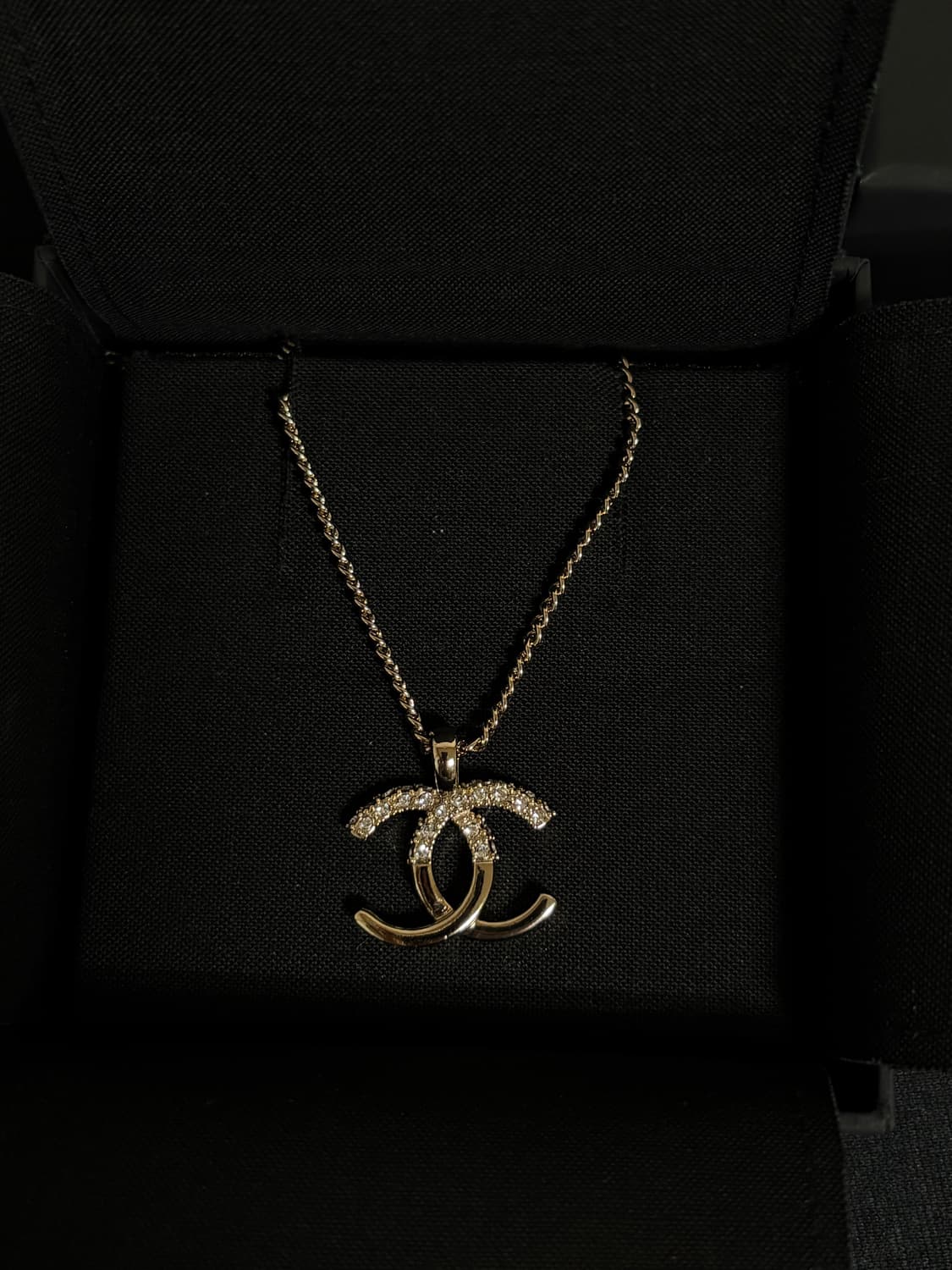 샤넬 cc로고 정품 업사이클링 샴페인 크리스탈 목걸이  상품이미지2