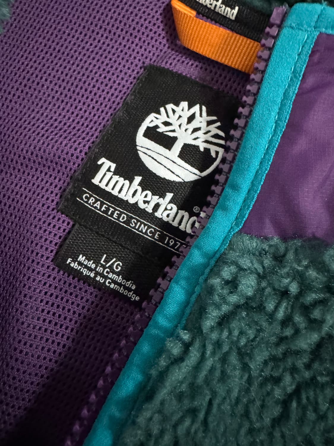 팀버랜드 멀티 컬러 블록 오버핏 플리스 자켓 XL~L 상품이미지3