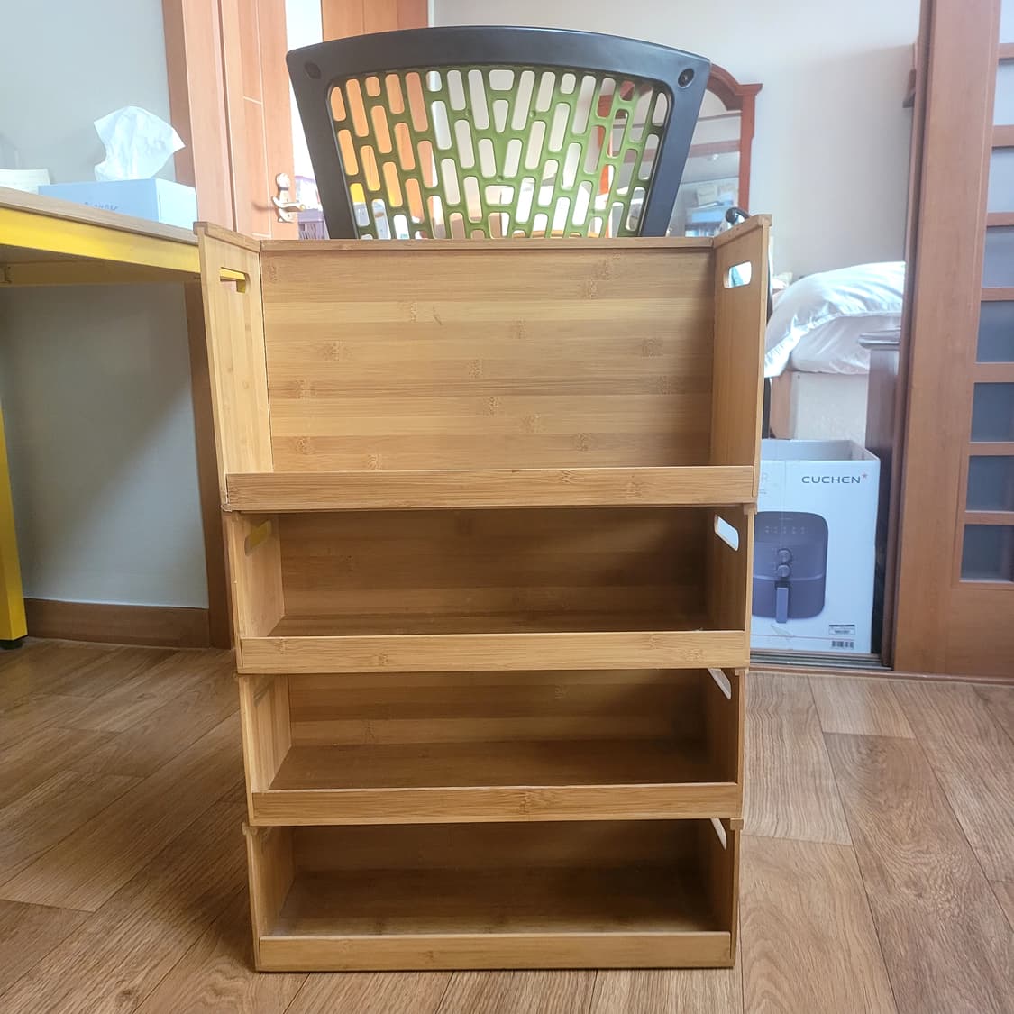 원목 4단 CD&DVD 랙/ 스택커블 수납반 상품이미지1