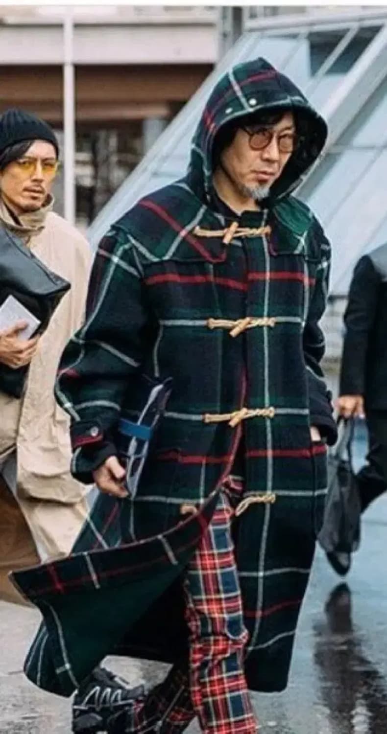 폴로 랄프로렌 체크 롱 더플 코트 상품이미지1