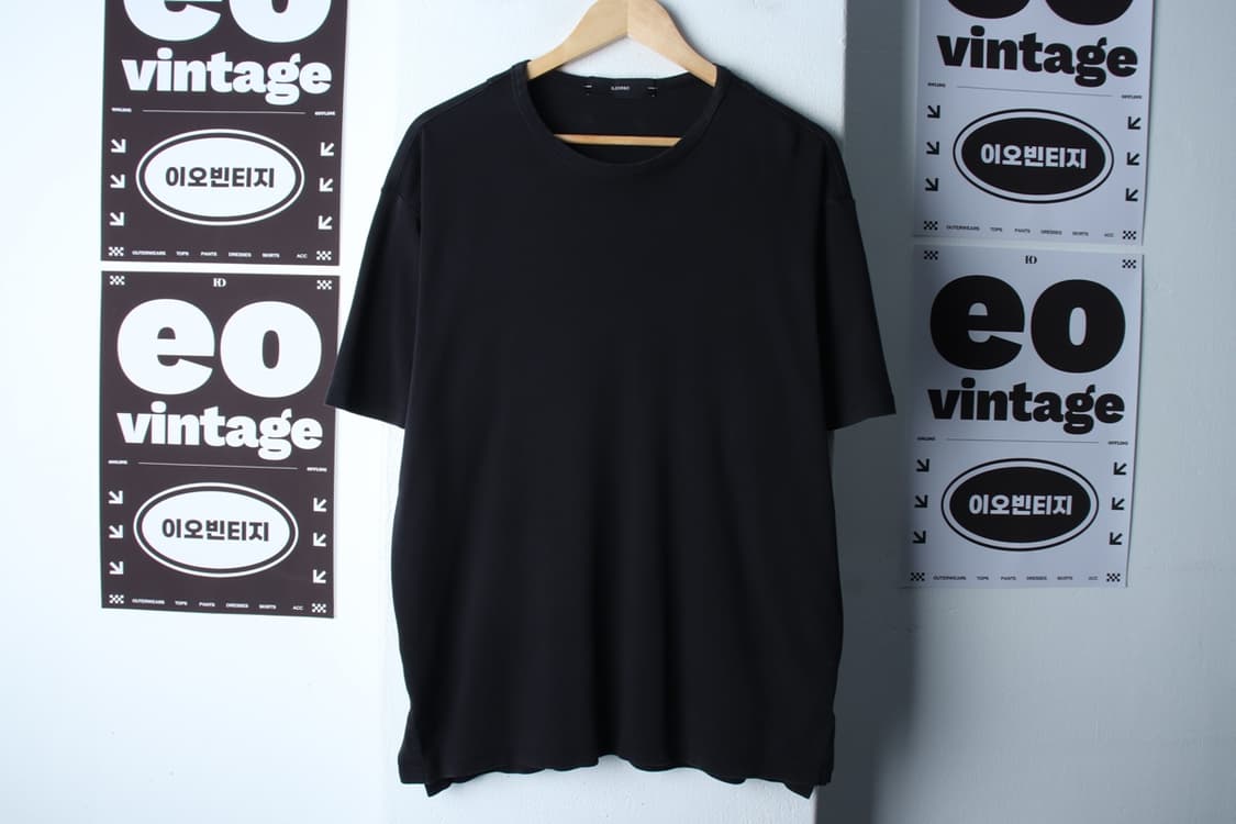 (L-XL) 일꼬르소 반팔 티셔츠 무지 블랙 놈코어-H32299 상품이미지2