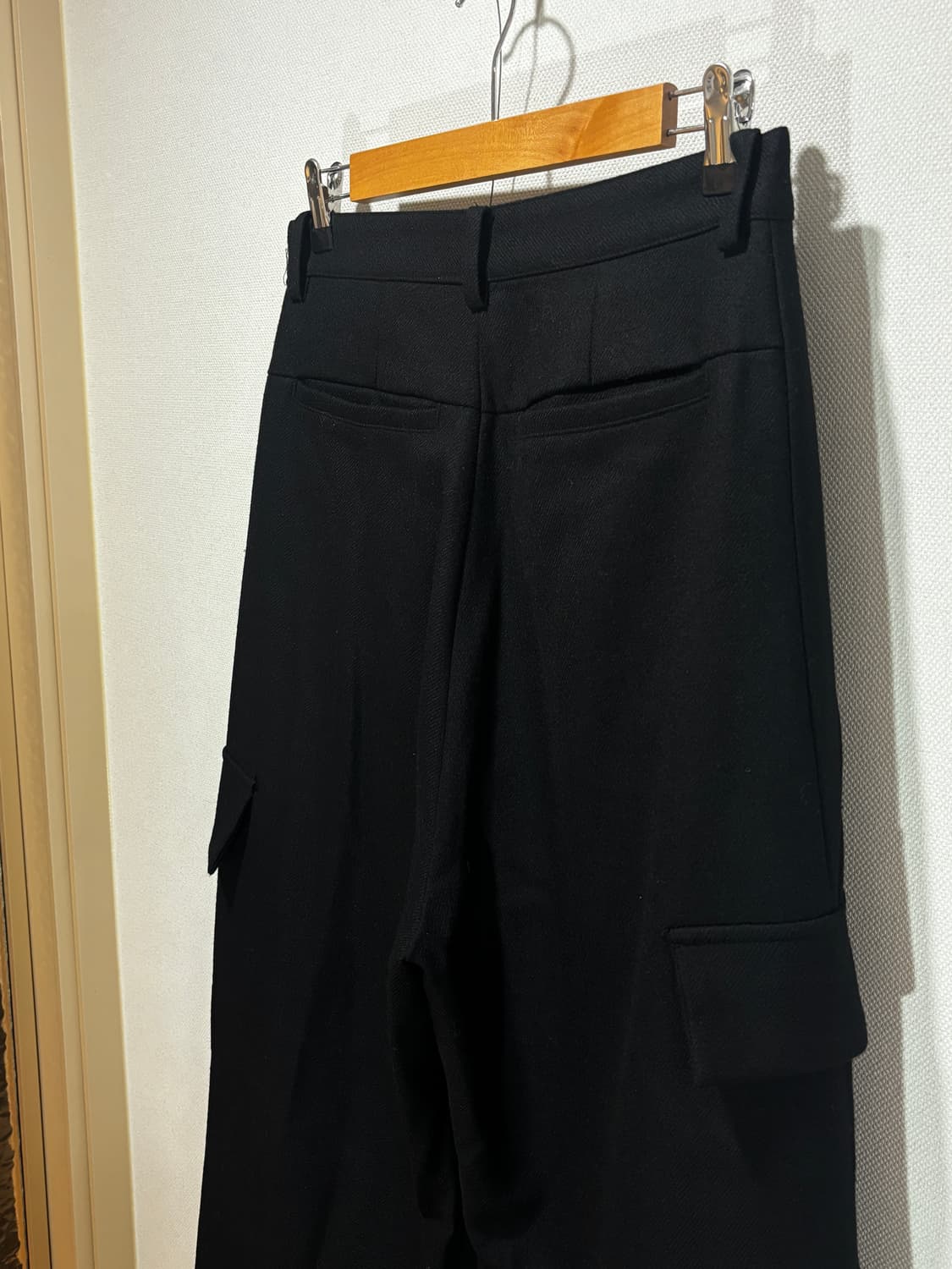 택포/S급) COOR 버진울 파라수트 카고 슬랙스 블랙 팬츠 상품이미지5