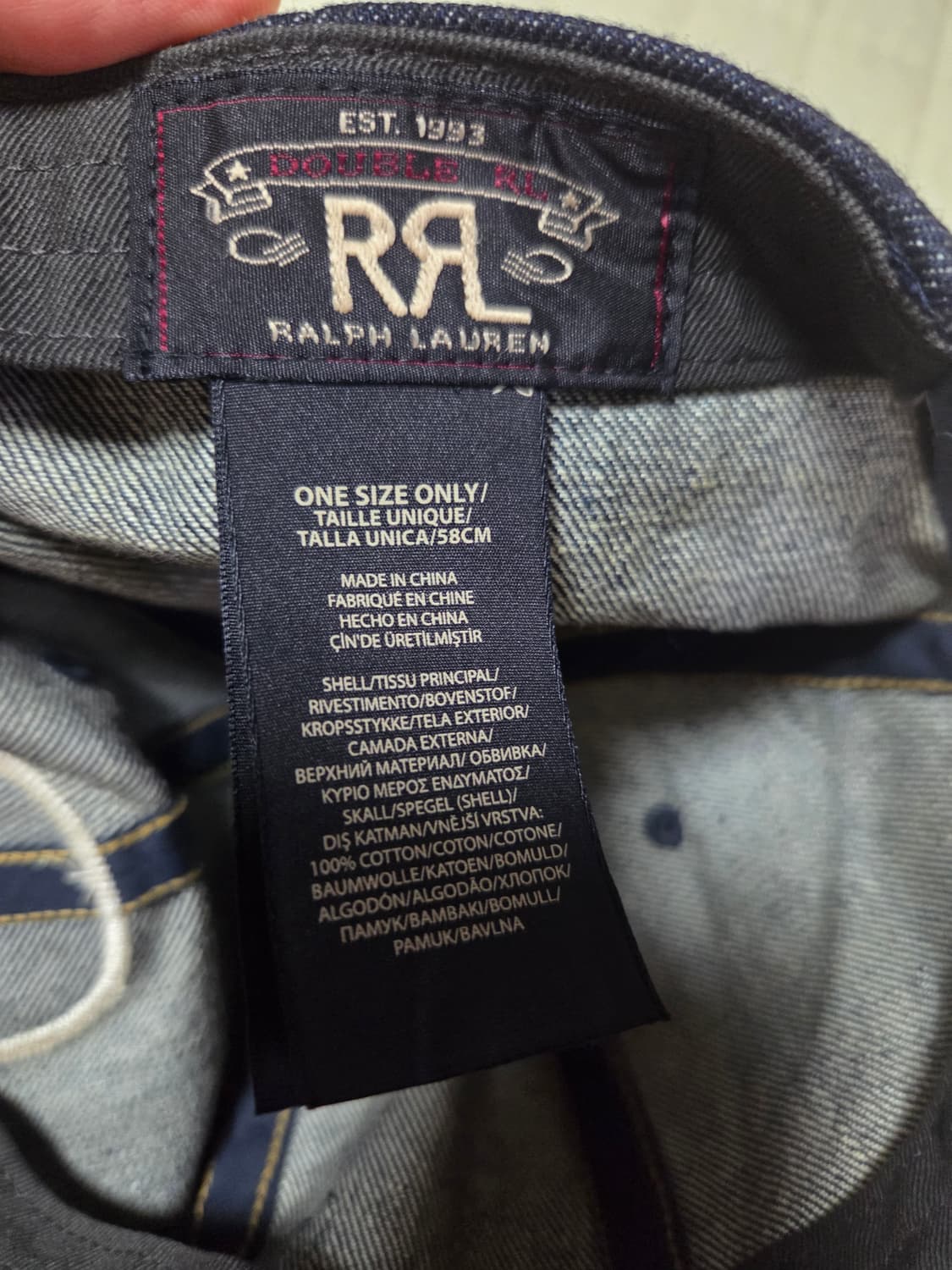 RRL 더블알엘 가먼트 다잉 트윌 볼캡 인디고 팝니다 상품이미지3