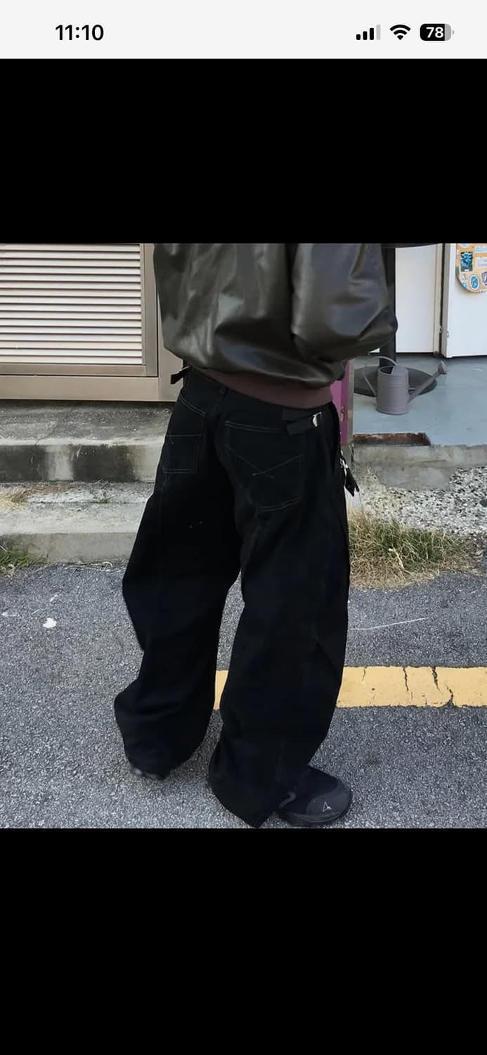 인템포무드 뉴하운 커브드 팬츠_블랙 XL 상품이미지2