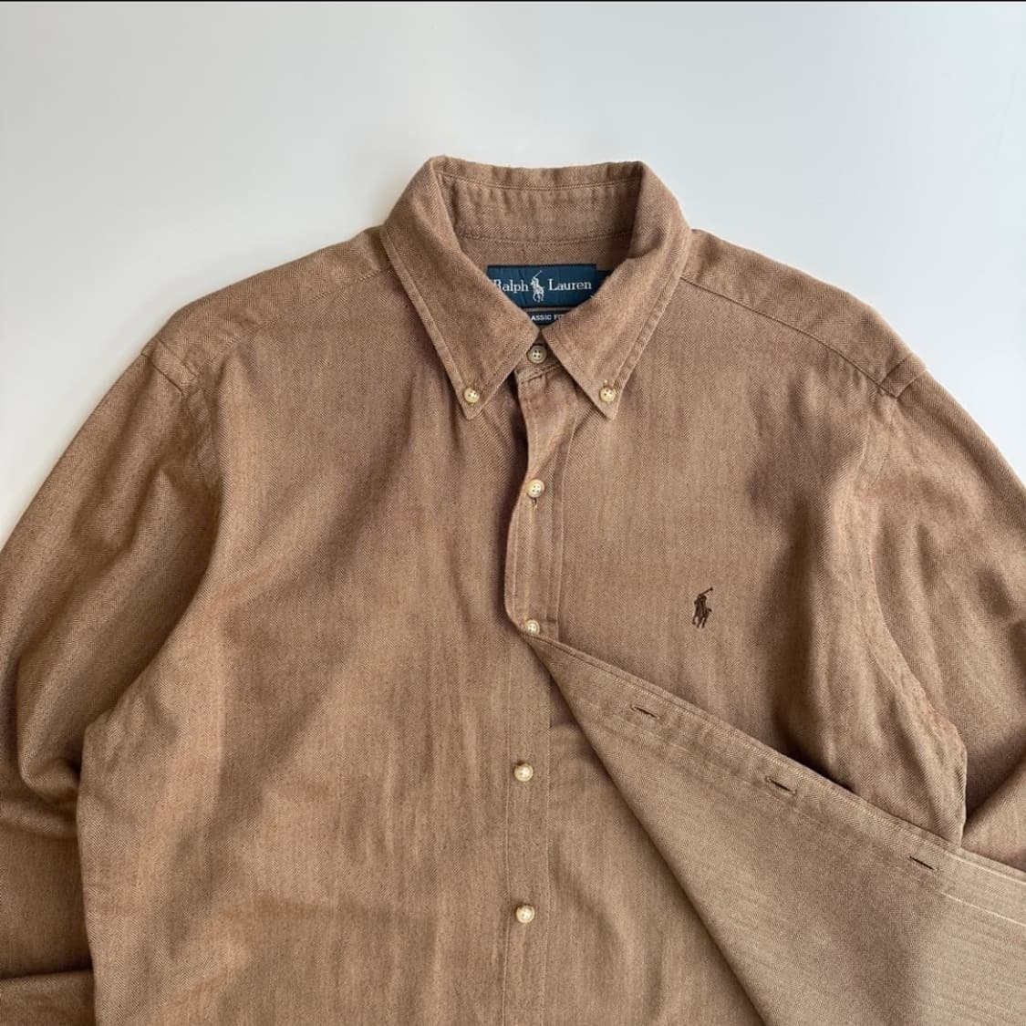 폴로 헤링본 브라운 셔츠 상품이미지2