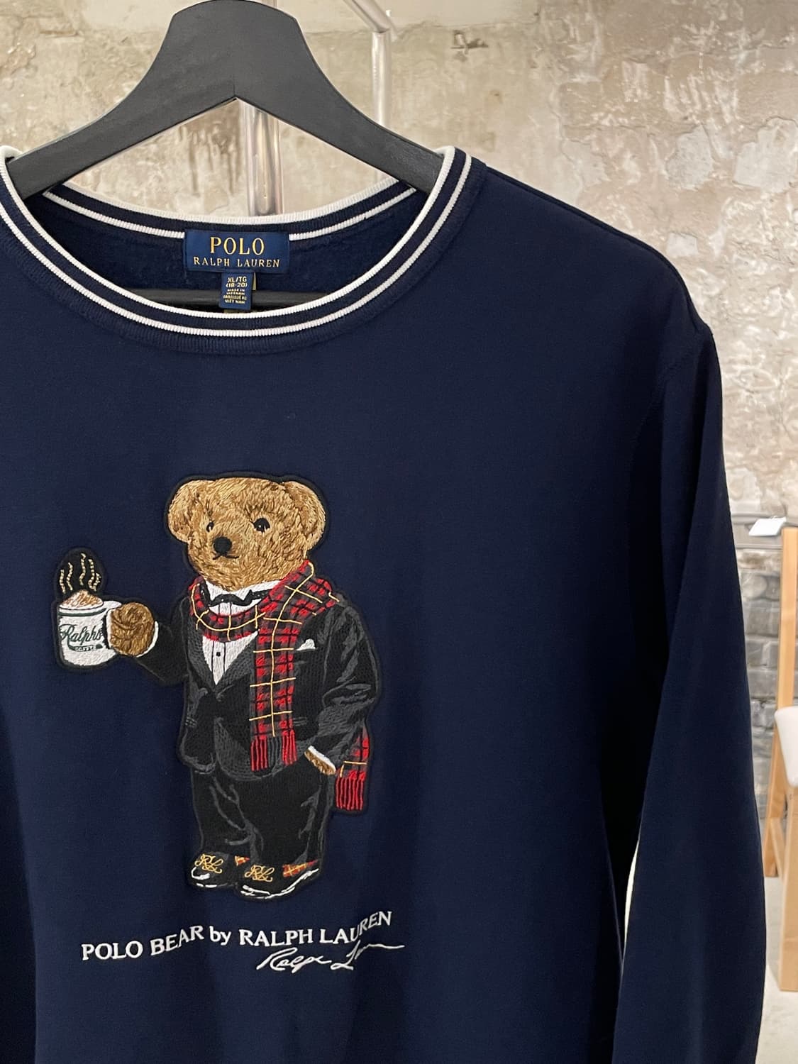 폴로 랄프로렌 네이비 커피 테디 베어 크루넥 스웻 셔츠 상품이미지3