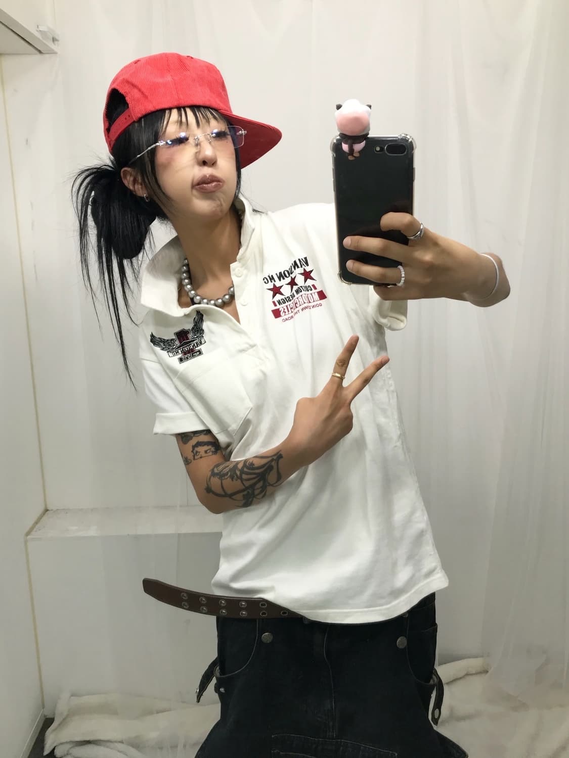 < Vanson Leathers Embroidery PK T-shirt  상품이미지8