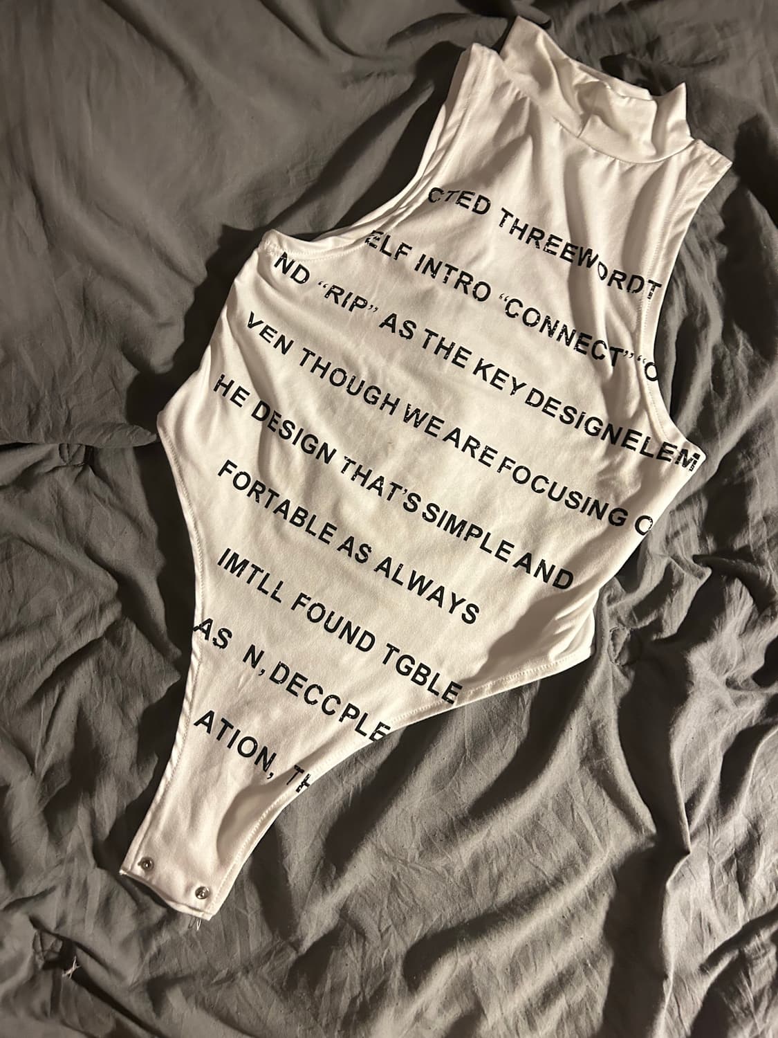 빈티지 프린팅 화이트 바디슈트 슬리브 상품이미지2