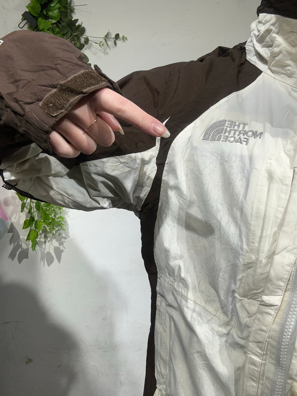 노스 페이스 브라운 아이보리 하이벤트 후드 바람막이 자켓 S 상품이미지4