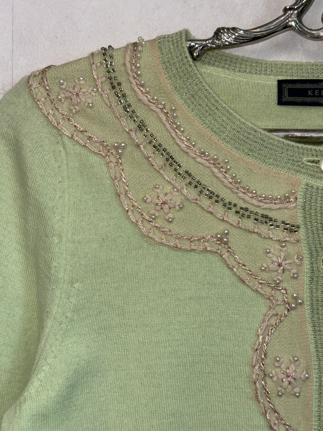 Keith pistachio beads 캐시미어/앙고라/울 가디건 상품이미지5