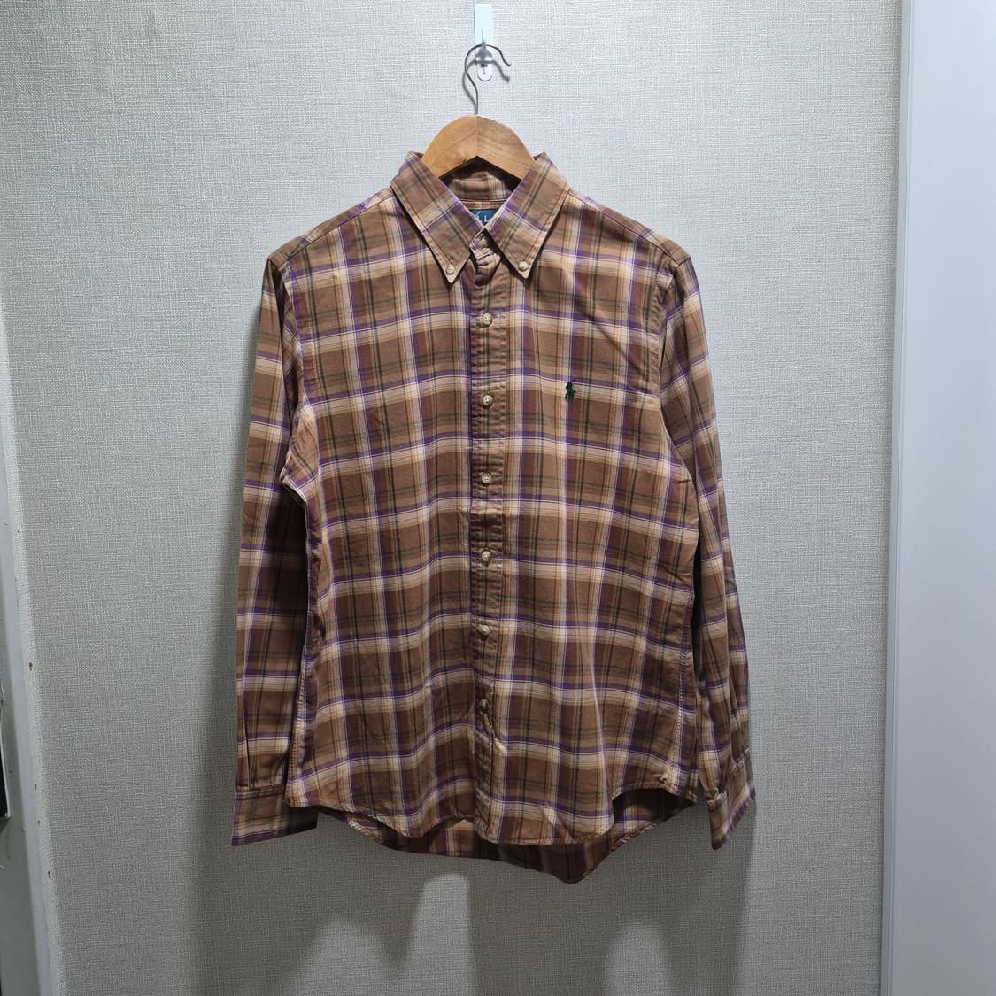 (L) 폴로 랄프로렌 커스텀핏 브라운 체크 셔츠 상품이미지2