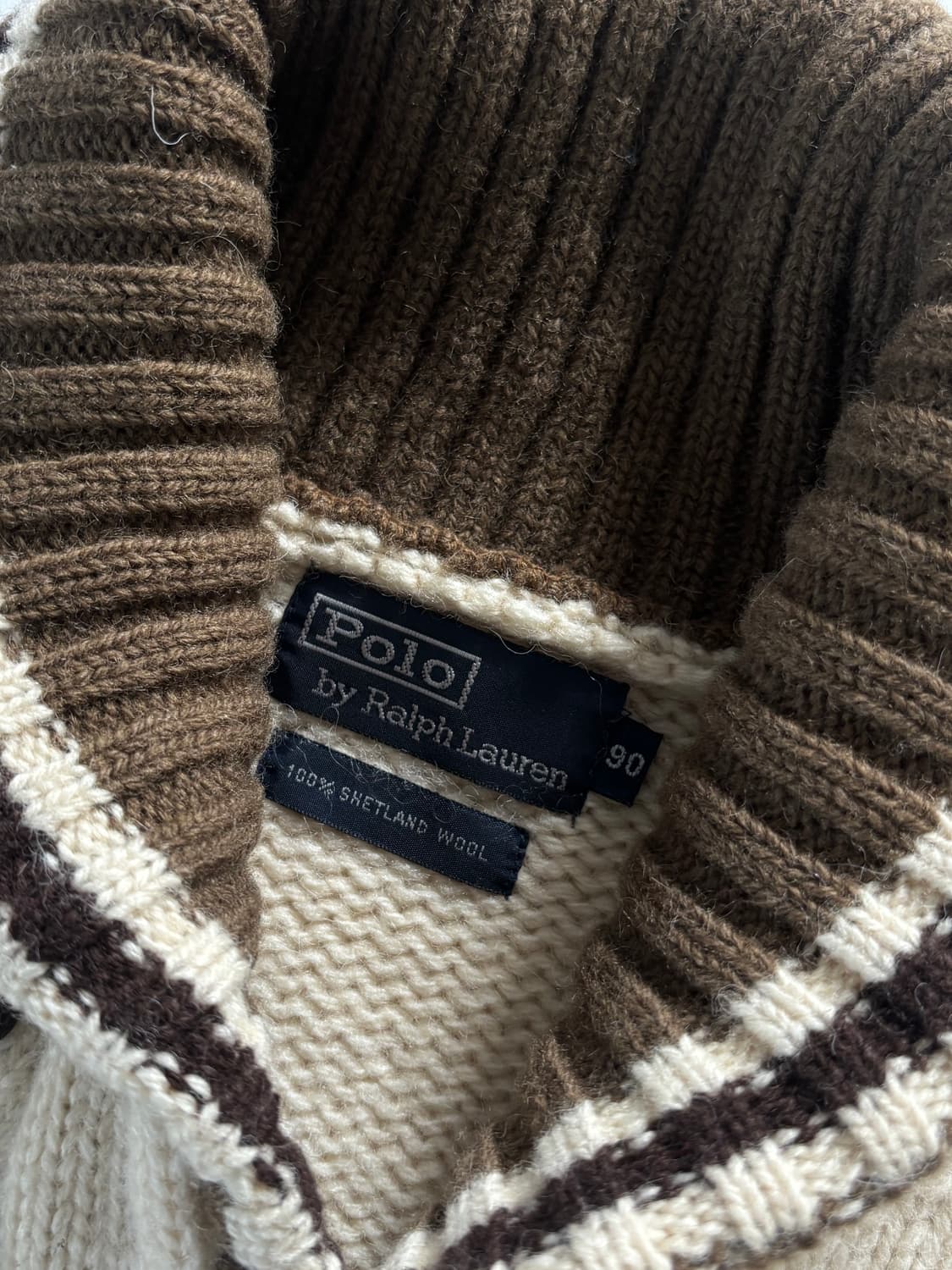 Polo 폴로 랄프로렌 아이보리 토글 버튼 숄카라 니트 상품이미지5