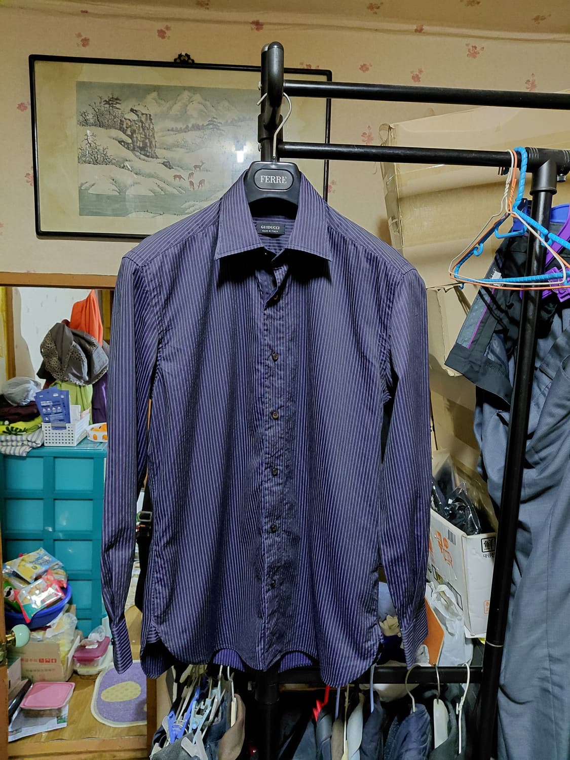 [GUIDUCCI](귀두치)코튼 스트라이프 셔츠 100사이즈  상품이미지3