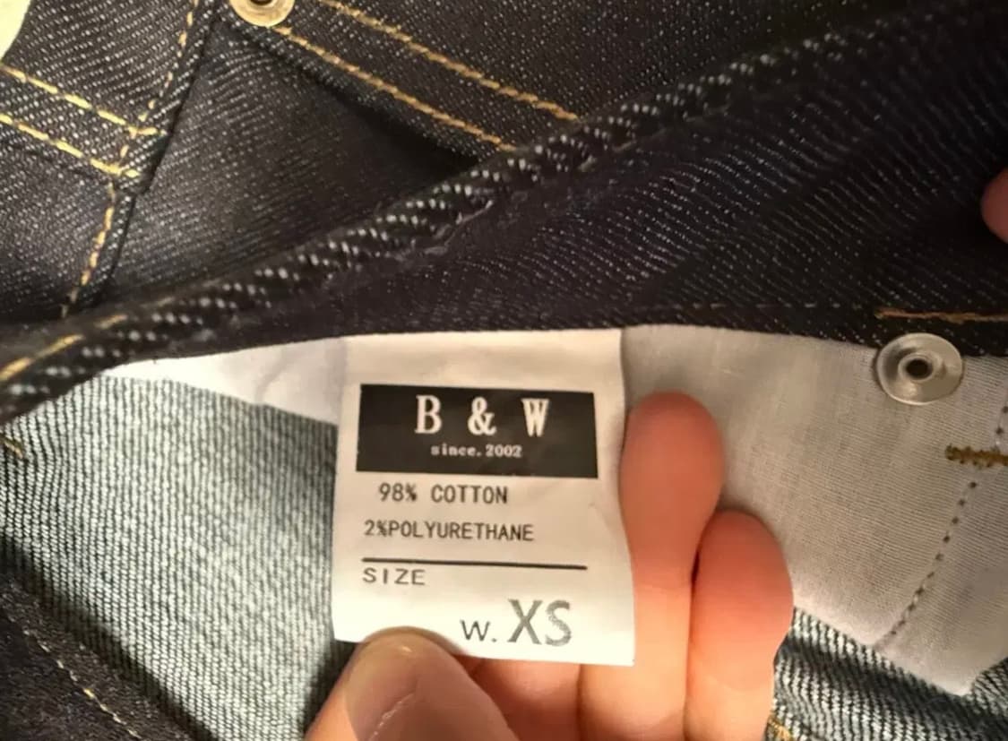 어리틀빗 B&w 와이드 생지데님 팬츠 xs 상품이미지2