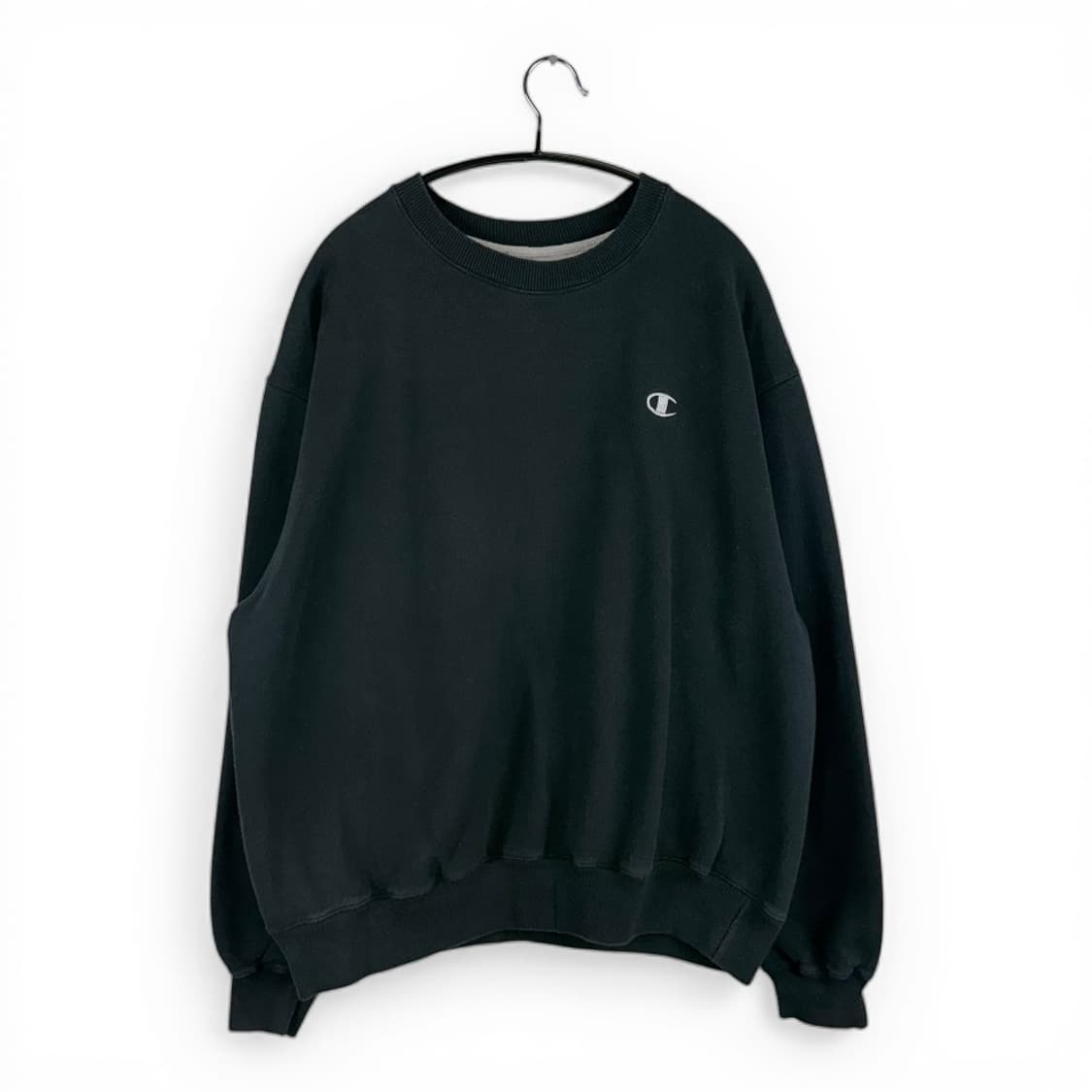 (2XL) 챔피온 에코 스몰로고 맨투맨 블랙 상품이미지1