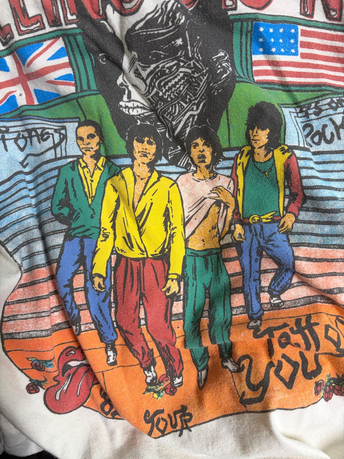 M)메이드원 롤링스톤즈 링거 티셔츠1981/9/25-26 투어 상품이미지2