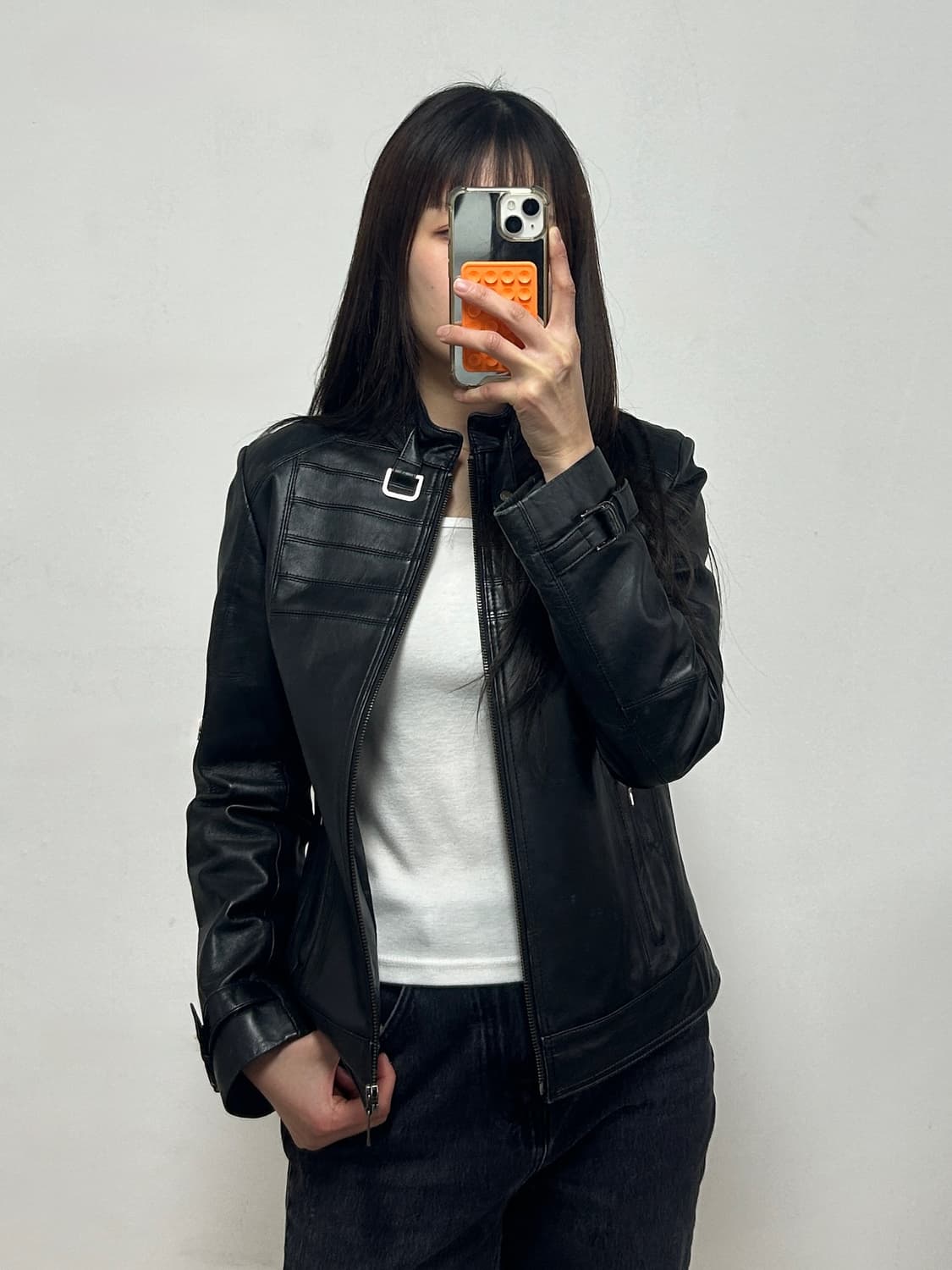 RAPISARDI 가죽 빈티지 가죽 자켓 상품이미지1