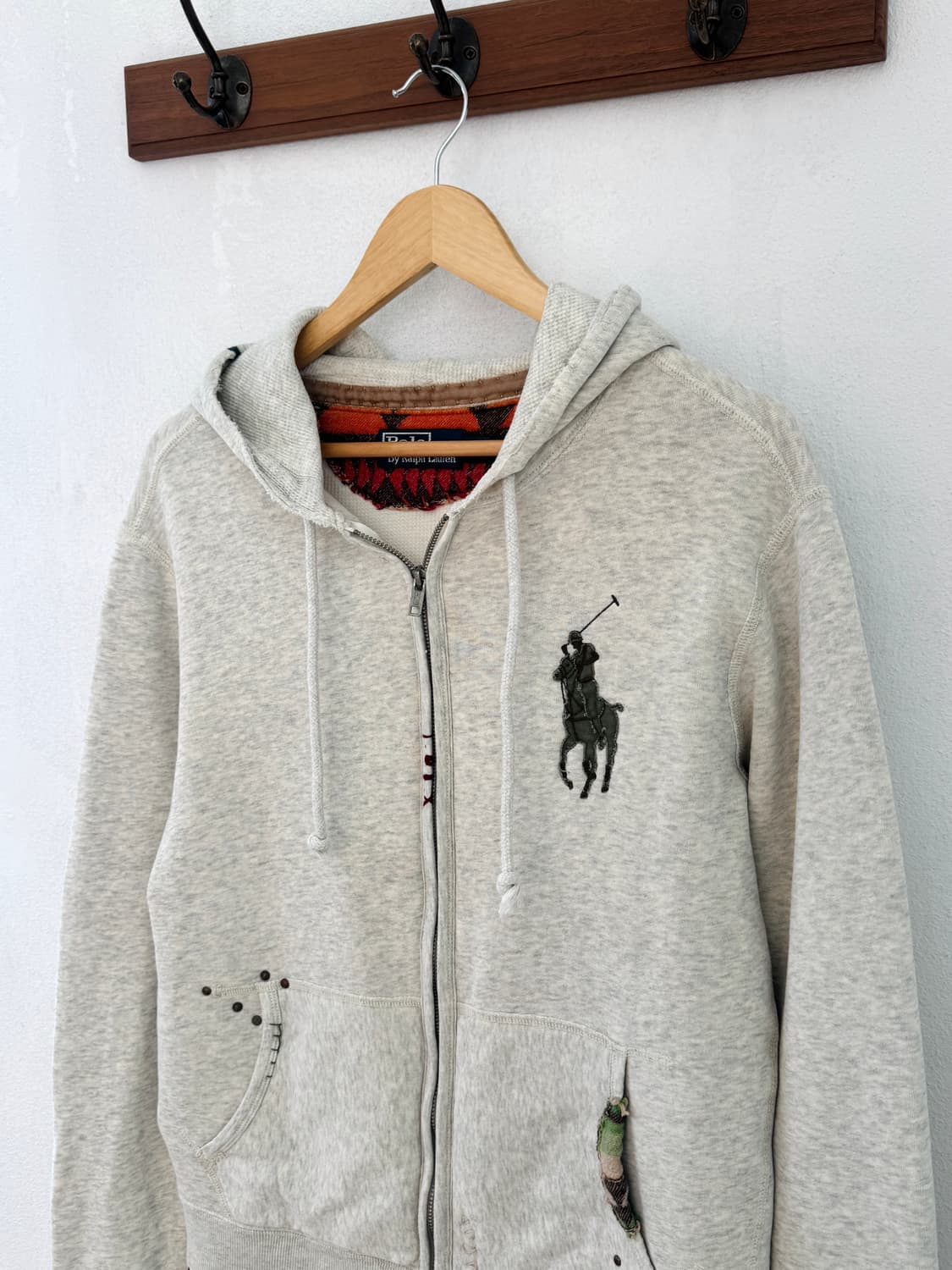 폴로 빅포니 오트밀 스티치 후드집업 상품이미지1