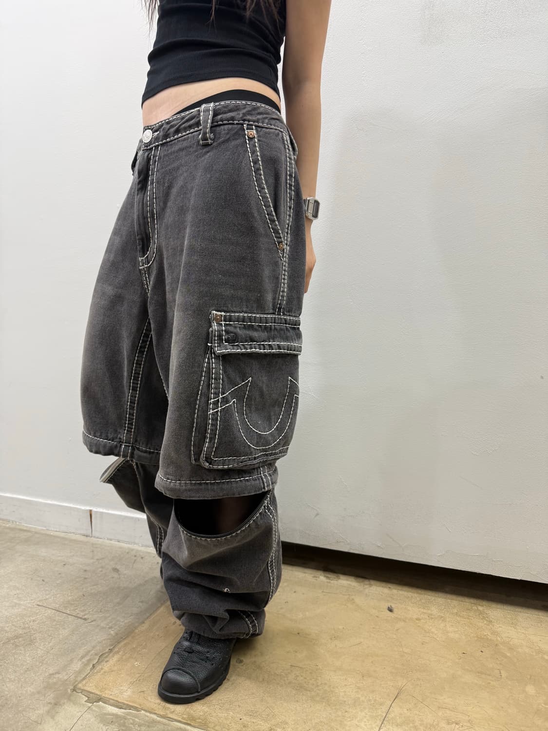 트루 릴리전 x 패치 와이드 레이버 카고팬츠 상품이미지8