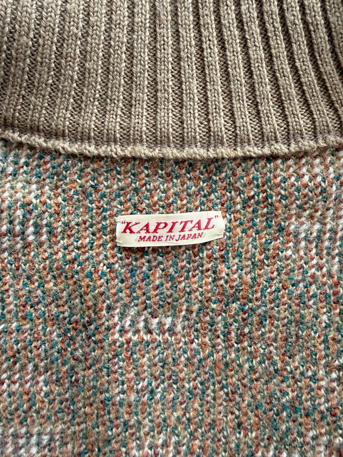 캐피탈 7G 울 페어아일 본 집숏 가디건 오렌지 상품이미지3