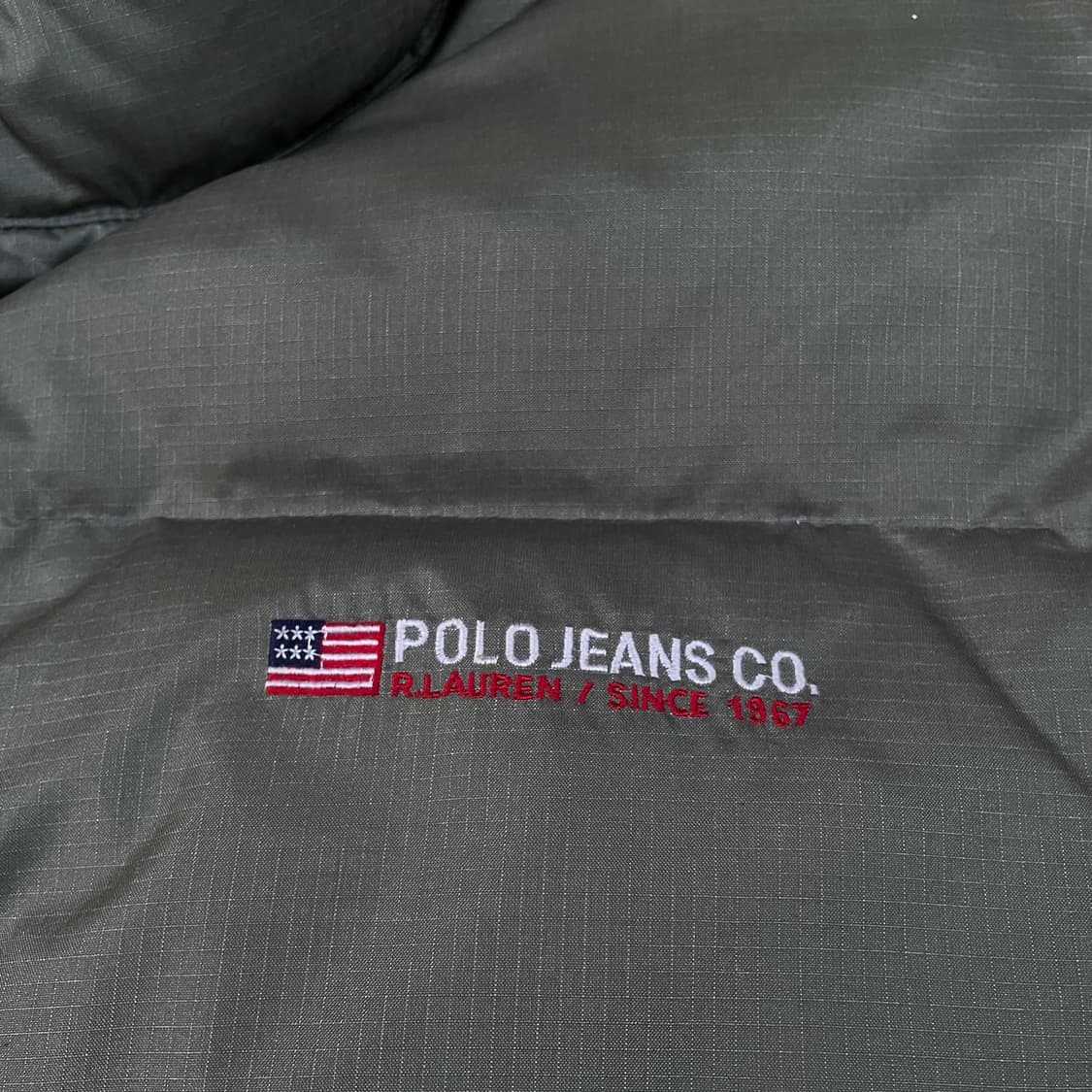 90s 폴로 올리브 그린 다운 푸퍼 자켓 올드스쿨 패딩 M L 상품이미지5