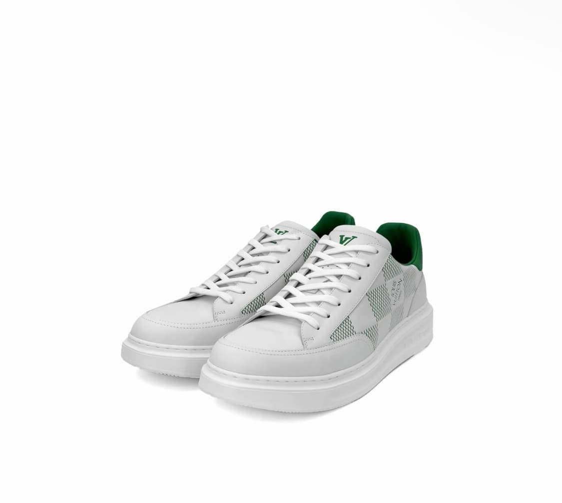 [9] 루이비통 남성 비버리 힐스 다미에 트레이너 스니커즈 화이트 그린 상품이미지3