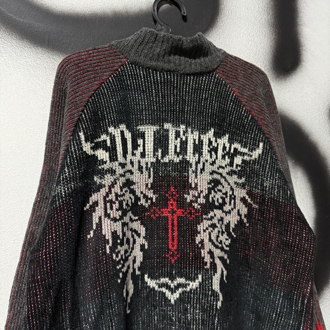 VTG 빈티지 락 고스 펑크 스타일 집업 니트 자켓 상품이미지5