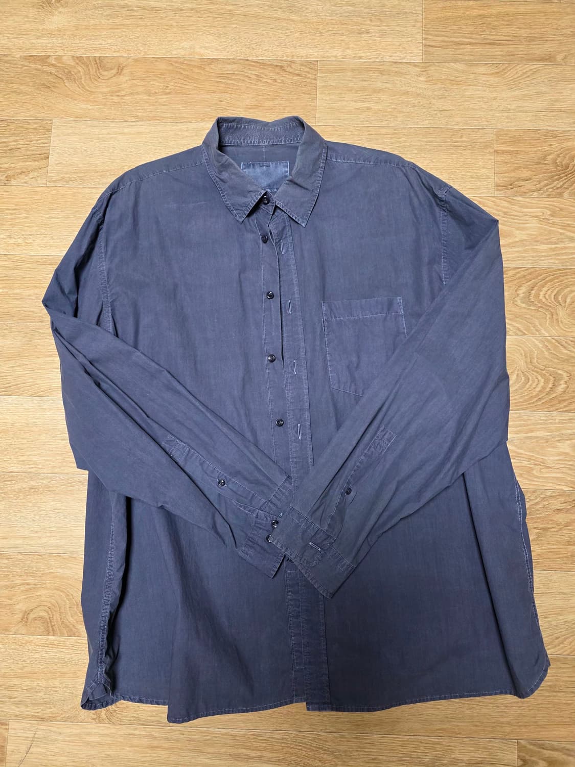 포터리 가먼트다이드 셔츠 차콜 2사이즈 상품이미지3