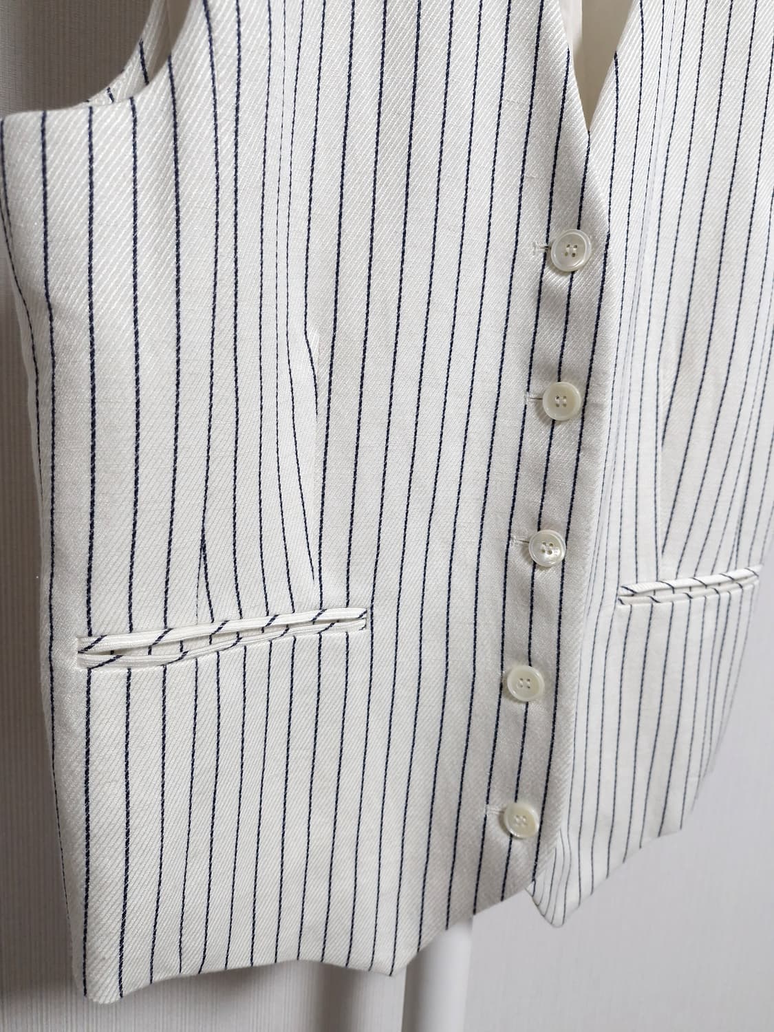 EENK잉크 스트라이프 베스트 자켓 아이보리 상품이미지6