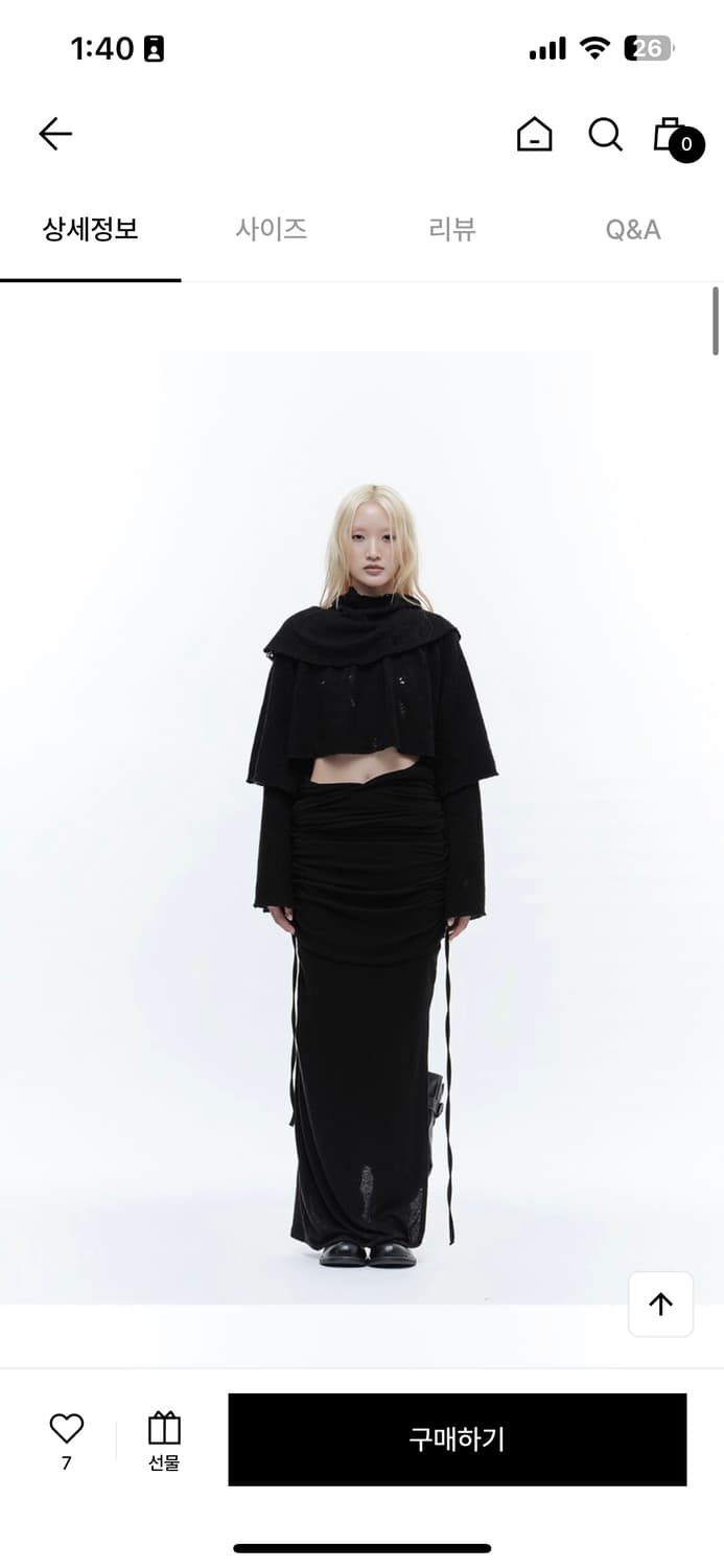 웻태그 더블 레이어드 데미지 크롭 니트 상품이미지2