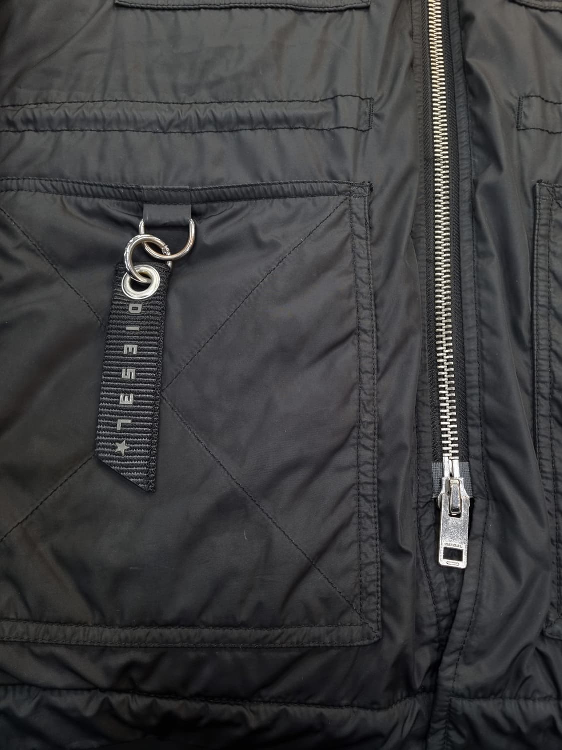 디젤 남성 블랙 퀼팅 자켓 L 상품이미지3