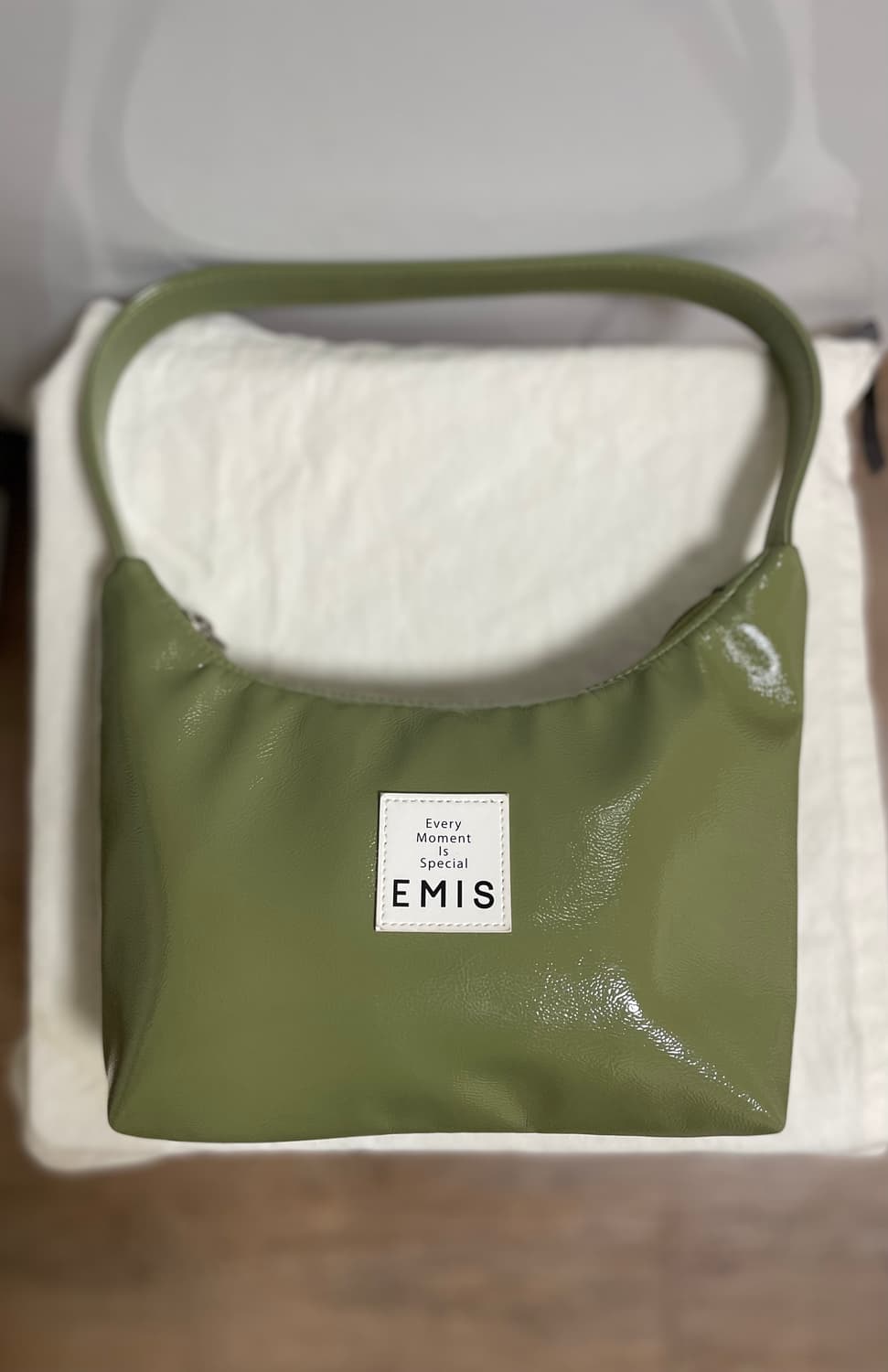 새것급/이미스 단종 호보백 올리브카키 그린 말차라떼 숄더백 녹차아이스크림 상품이미지2
