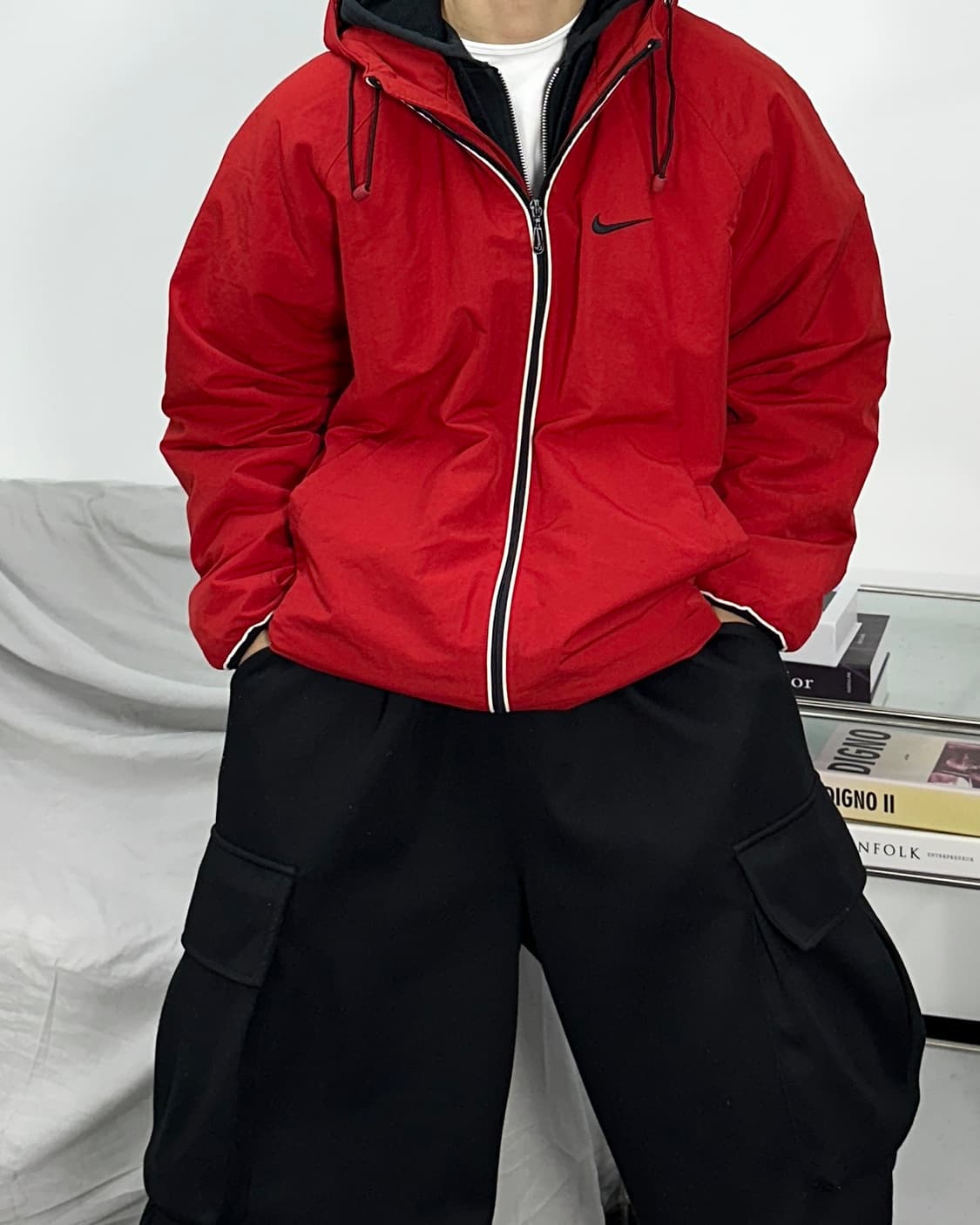 나이키 90s 레드 누빔 점퍼 L 상품이미지1