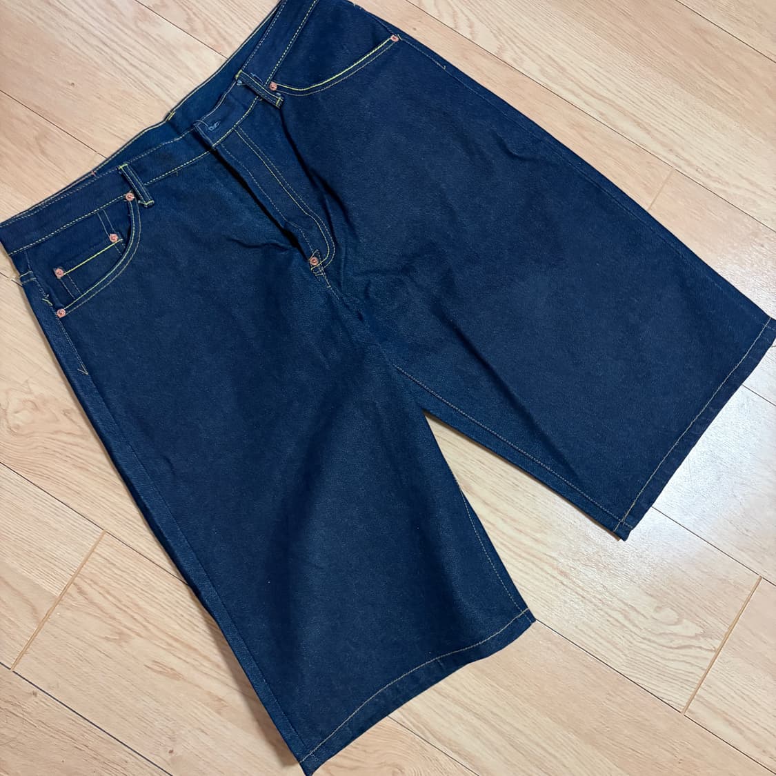 에비수 옐로우페인트 셀비지 생지 데님 38사이즈 상품이미지2