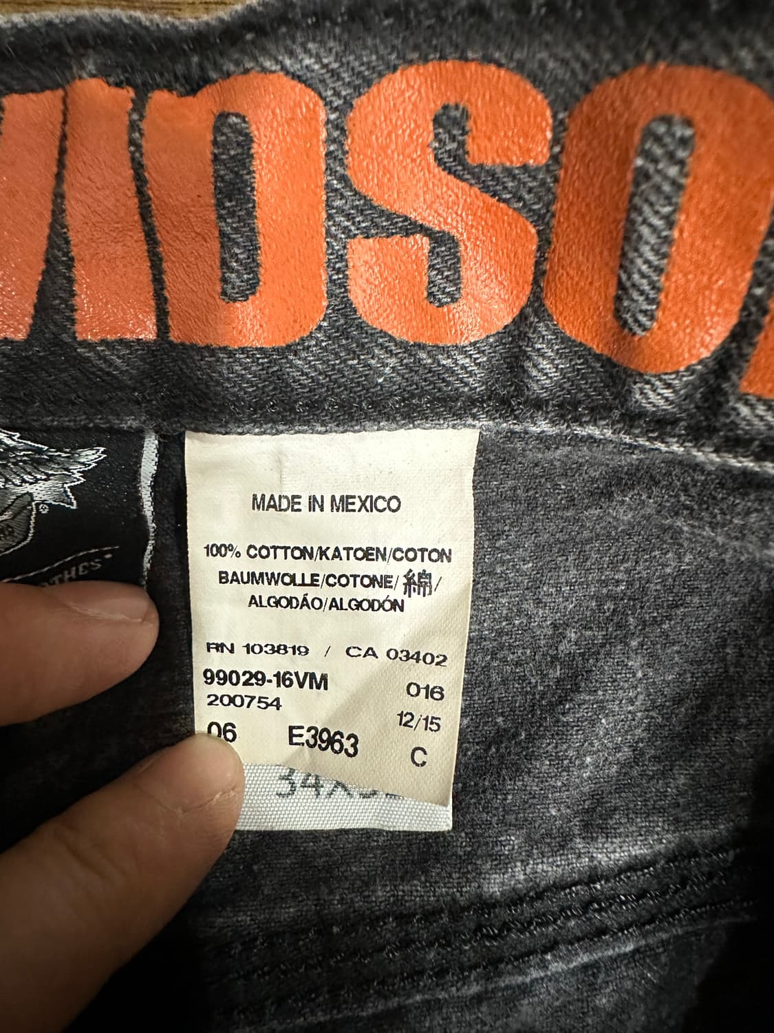 할리데이비슨(HARLEY-DAVIDSON) 빅로고 블랙 워시드 데님 팬츠 상품이미지5