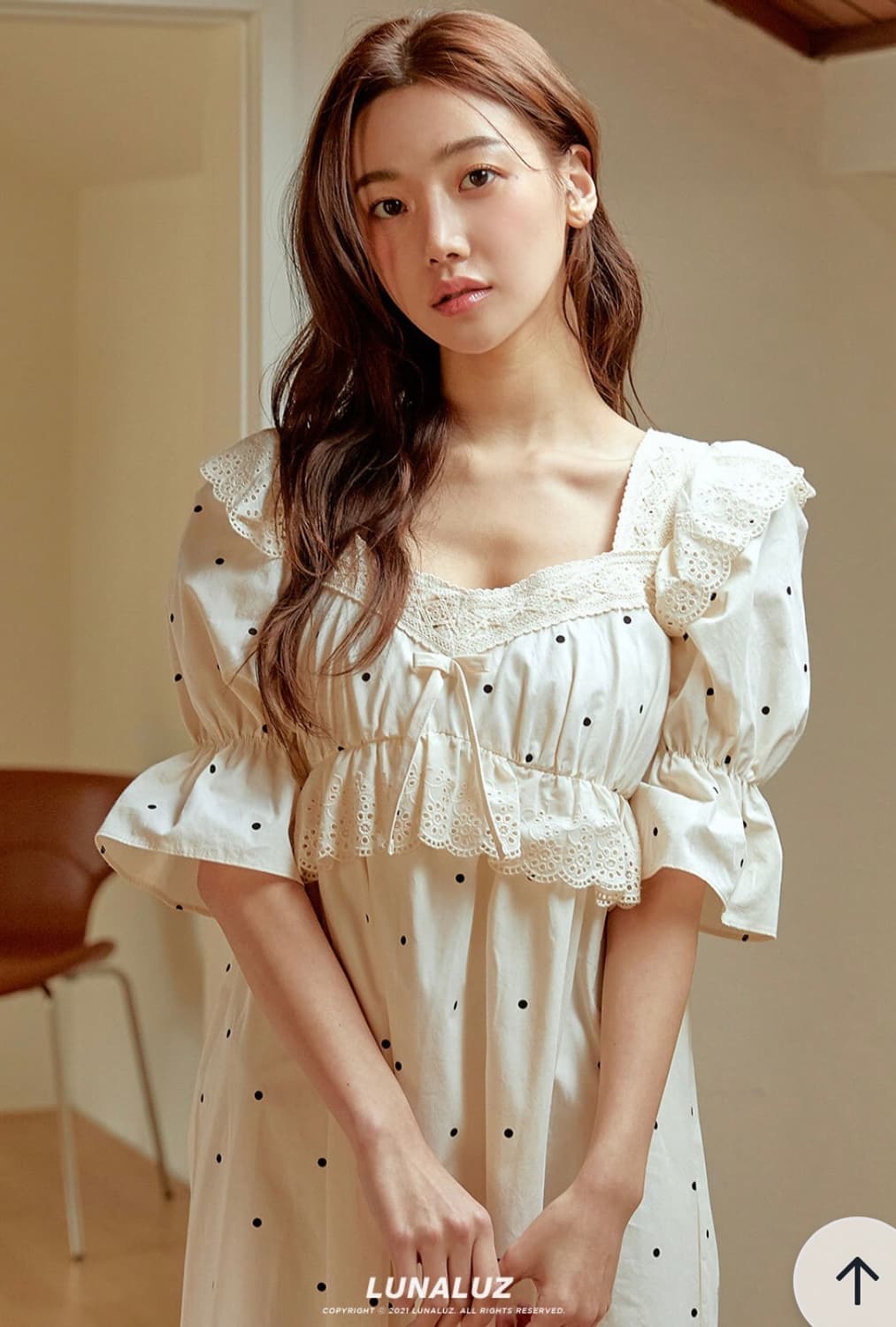루나루즈 고밀도 코튼 원피스 파자마 새상품 상품이미지6