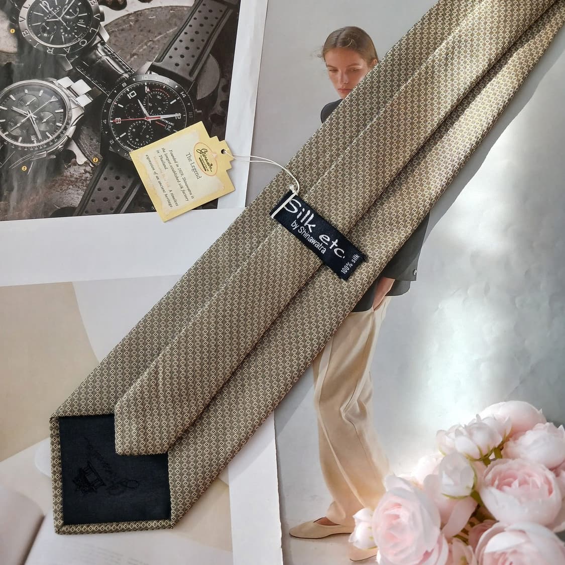 시와나트라 실크 태국 공방 넥타이 8.9cm 새제품 A18964
 상품이미지3